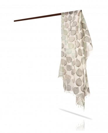 Палантин Унисекс HAND.W40-FEUILLE/BLANCHE